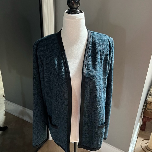 NWT-Kim & Co~Textured Jacket~Size XL~ Relaxed Fit~Teal & Black - Picture 3 of 8